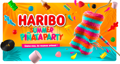 HARIBO Summer pinata party assortiment de bonbons gélifiés boite 600g pas  cher 